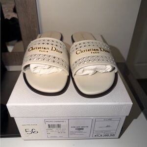 Dior Women's Cream Slide Sandals